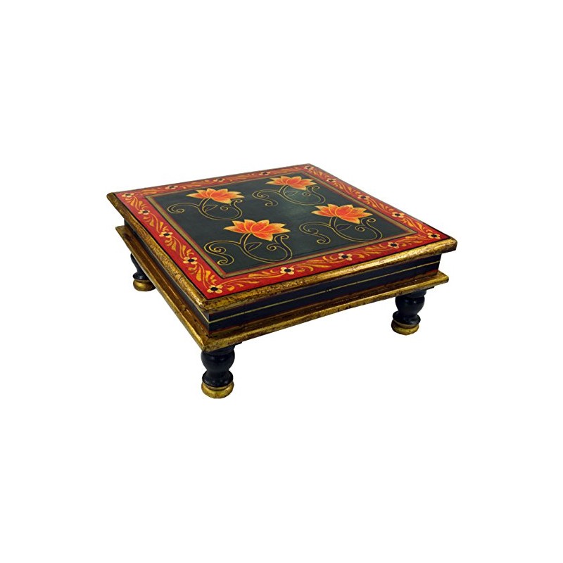 Guru-Shop Painted Small Table, Mini Table, Flower Bench - Water