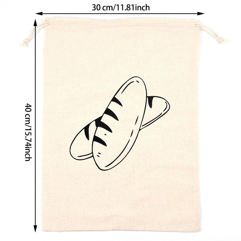 Sarini 2PCS Bread Bag 30 × 40 Cm Baguette Bag