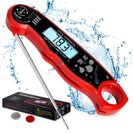 Meat Thermometer Digital for Cooking and Grilling, Collapsible Probe, with Magnet, Calibration, Backlight Waterproof Food Thermometer, Instant Read Thermometer for Kitchen, Meat, Steak, Turkey