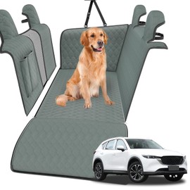 RUIANTE Compatible with Dog Car Seat Cover Protector Back Seat Pet Cover for Dogs Hammock Backseat Dog Cover with Side Flaps Storage Pocket Zip Mesh for Mazda CX5 CX-5 2018-2022 (Green)