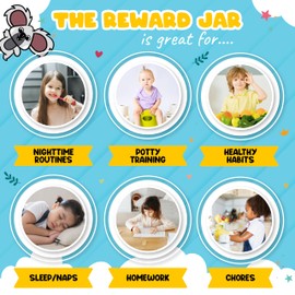 Trader Z's Kids- Premium Wooden Star Reward Jar, Chore Chart, Toddler/Kids Potty Training, Classroom and Teacher Gifts, Boys and Girls Behavior Chart, Magnetic Reward Chart (Potty Training Jar)