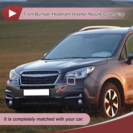 HEROFFIX Front Left Bumper Headlight Washer Nozzle Cover Cap No.86636SC030DJ Bumper Trim Nozzle Cover for Subaru Forester 2009-2012 Silver Tone Plastic 1 Pc