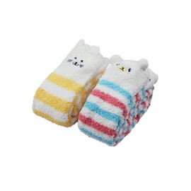 Calcetines largos hasta el muslo para mujer, cálidos, suaves, esponjosos, paquete de 2 pares, amarillo, azul, (Yellow+Blue), Large