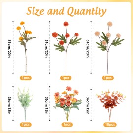 Bayurht Fall Artificial Flowers – Faux Kiku, Lavender, Daisies, Autumn Silk Bouquet for Home, Thanksgiving, Wedding, Centerpieces & Fake Fall Flowers