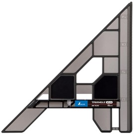 Shinwa Sokutei 78290 Circular Saw Guide Ruler, Triangle Polyka, 5.9 inches (15 cm), 4.6 oz (130 g), Light and Durable, with Slide Stopper, 0.4 inches (9 mm), Black