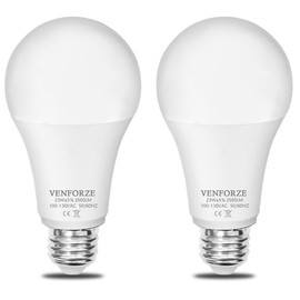 Venforze Bright Light Bulb,150w-200w Equivalent 2500LM E26 Led Bulb 23W Cool White 4000K A21 Led Light Bulb Non-Dimmable 2-Pack