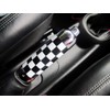 iJDMTOY Black/White Checker Pattern Alloy Metal Handbrake Handle Grip Compatible