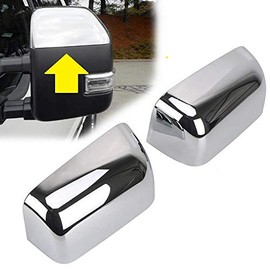 Overun Triple Chrome Plated Top Half Towing Mirror Cover Overlay Designed For 2017-2020 SuperDuty F-250 F-350 F-450