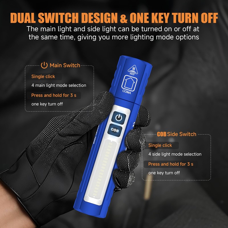 Rechargeable Tactical Flashlights High Lumens - Super Bright Small Powerful