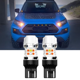 LASFIT T3 7443 Switchback LED Front Turn Signal Lights for 2013-2025 Toyota RAV4, 7443 Switchback Amber/White LED Bulbs Replace 7443 7444NA W21W, CANBUS Ready, No Error, Plug and Play (2PCS)
