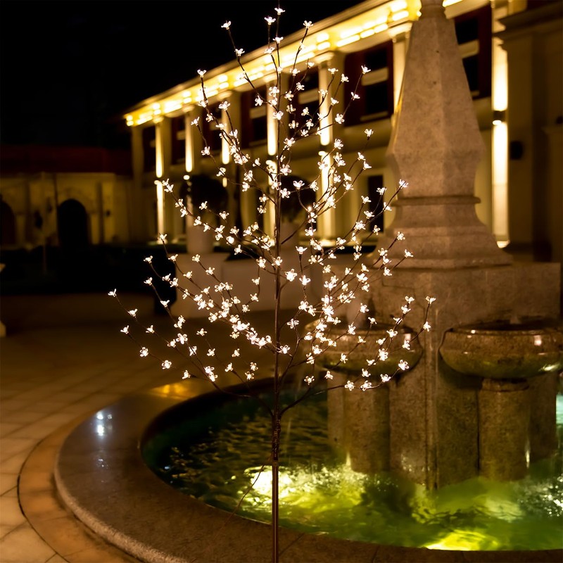 TYBEEU 6ft Lighted Cherry Blossom Tree, 240 Warm White LED,