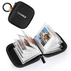 YINKE Pocket Photo Album for Polaroid Go Film and Polaroid Go Instant Mini Camera, Portable Travel Protective Photo Album Case Holds 40 Photos(Black)