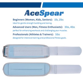 AceSpear Ankle Weights Sets for Men Women Kids 1lb 2lb 3lb 4lb 5lb Leg Weights Arm Wrist Weights Gym for Foot Exercise Training Workout Walking Jogging Yoga (Ocean/Slate, 2 lbs x 2)