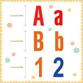 Tenare 268 Pcs Bulletin Board Letters Alphabet Letters Numbers and Punctuation Cutouts Letters Fun Bulletin Board Set for Classroom Chalkboard Bulletin Board Display (Rainbow Color,5 Inches)