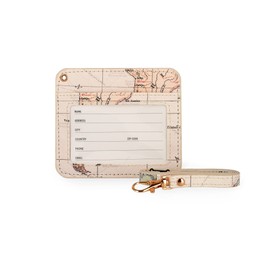 Legami - Neck ID Badge Holder, 1 Clear Window, Card Slots, Drawstring with Carabiner, Closure with Safety Clip, Perfect for Nurses, 4.1 x 3.5 Inch, Travel Theme