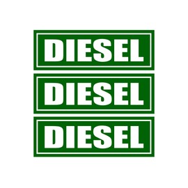 Rogue River Tactical Diesel 6x2 Inch Pack of 3 Diesel Fuel Only Sticker Sign Decal Indoor Outdoor Tractor Truck Gas Fuel Can