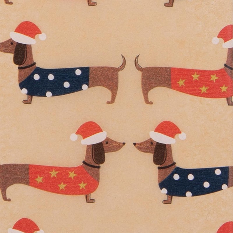 Glick Four Sheets Tissue Paper, Dogs Christmas Tissue Paper, Daschund