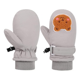 Huuflyty Toddler Mittens Waterproof Toddler Gloves Kids Snow Gloves Baby Winter Mittens Warm Fleece