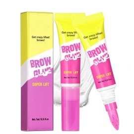 Brow Lamination Gel with Styling Comb - Clear Brow Gel for Fluffy & Laminated Brows - Long-Lasting Strong Hold Eyebrow Styling Wax for Natural-Looking Brows,Waterproof Eyebrow Glue