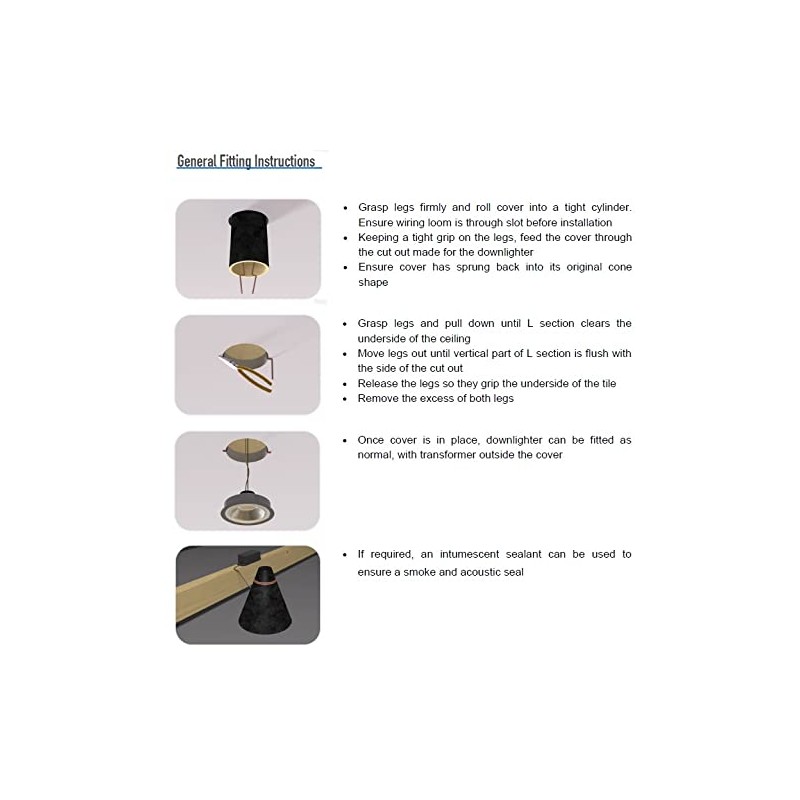 TENMAT FF109-200 - Downlight Fire Hood for Recessed Lights, Fire