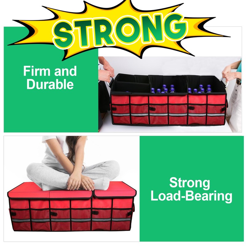 LI LIBZAKI Big Car Trunk Organizer, Cargo Organizer SUV Trunk