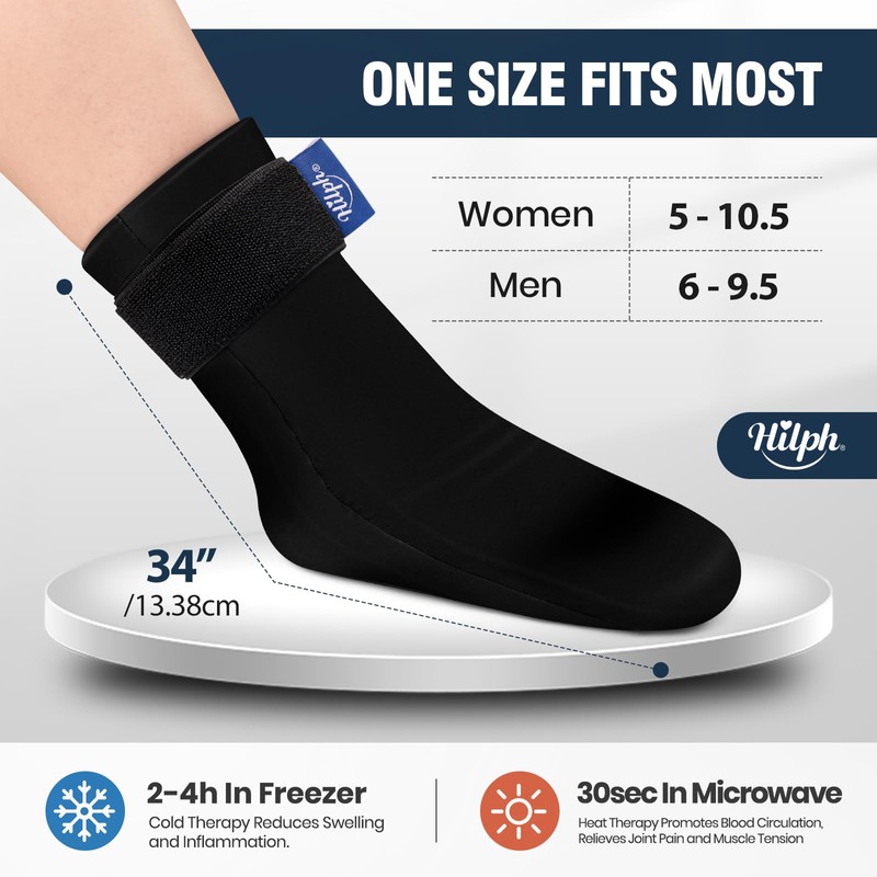 Hilph Full Foot Ice Pack Gel Sock for Hot &