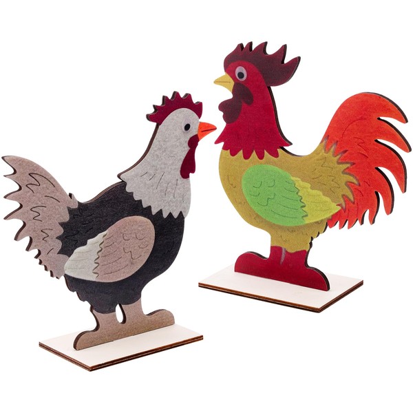 Vhxmaizxn 2pcs Easter Decoration for Home Easter Rooster Decor Chicken