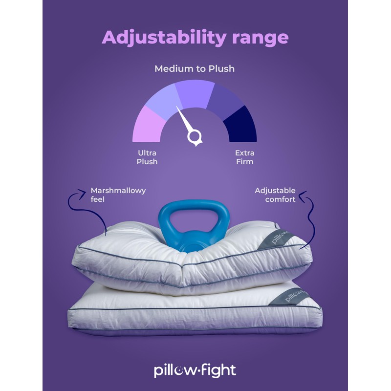 Pillow Fight Knockout - King Pillow, Luxury & Adjustable, Down