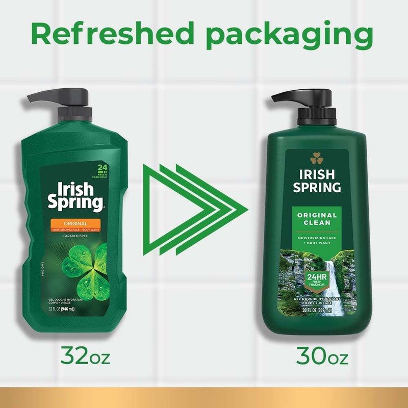 Irish Spring Original Clean Body Wash, 30 Oz Pump (Pack