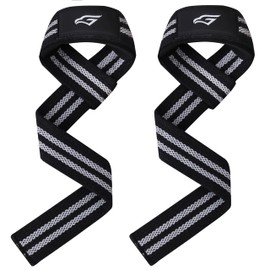Gymhawk Lifting Straps – 24-inch Heavy Duty Weightlifting Wrist Straps with 4mm Padding – Non-Slip Grip for Powerlifting, Strength Training, Bodybuilding – Durable, Comfortable Workout Straps for Men & Women (WHITE-BLACK)