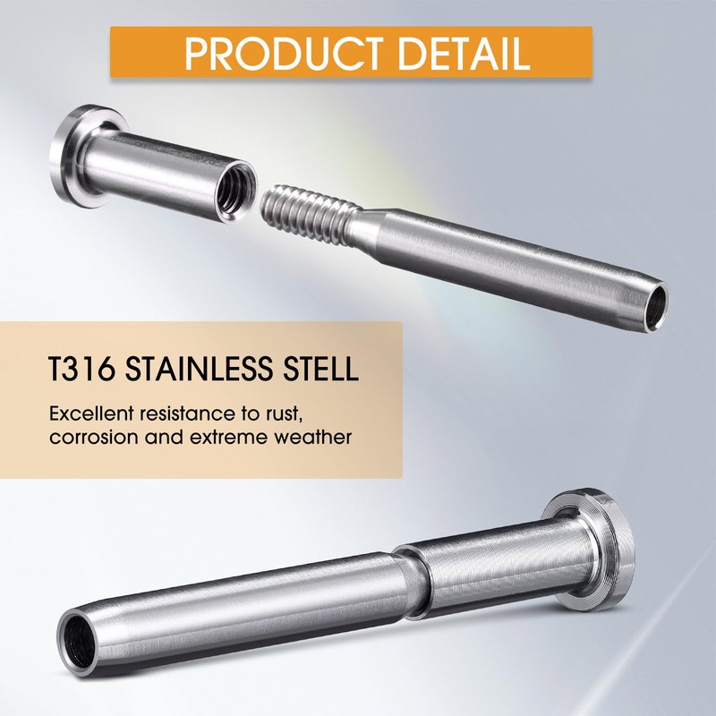 Blulu 80 Pack Invisible Cable Railing Kit, T316 Stainless Steel
