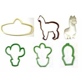 AJT LLAMA PARTY BIRTHDAY BABY SHOWER FUN CELEBRATION SET 6 COOKIE CUTTER USA PR1310
