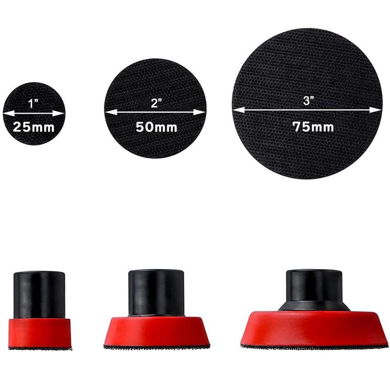 Gasea 3pcs M14 Thread Hook and Loop Backing Pad, 1"