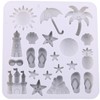 AIBOYA 2Pcs Summer Beach Theme Silicone Molds Coconut Tree Starfish