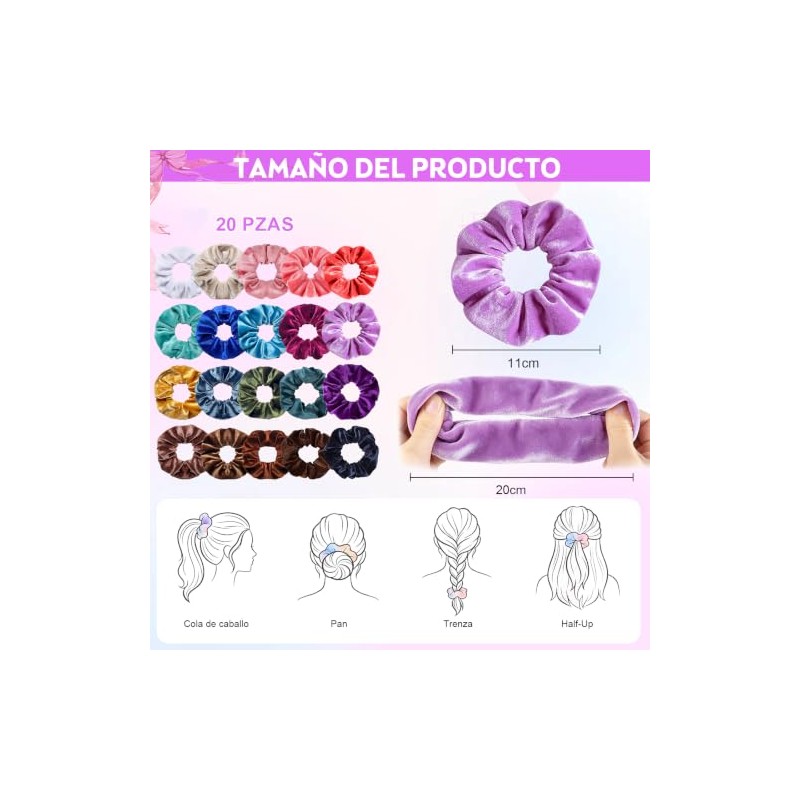 HEYMKGO Scrunchies para Mujer y Adolescente, Set de 40 Piezas