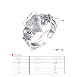 QGJNSGC Urn Rings for Ashes for Women Sunflower Urn Ring Hold Loved Ones Ashes Forever In My Heart Keepsake Memorial Jewelry Cremation Rings Heart Ashes Locket (7, Silver)