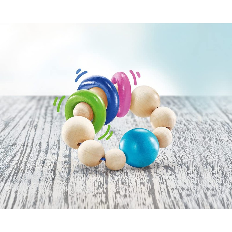 Selecta 61070 Ringellino Rattling Wooden Grasping Toy 8.5 cm Multi-Coloured
