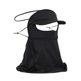HOMDOWUP Women UV Sun Protection Face Cover UPF50 Outdoor Face Shield Windproof Balaclava Hood for Golf Cycling Hiking (CA/US, Alpha, One Size, Black)