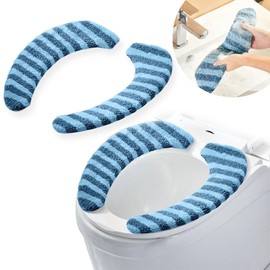 Guojanfon Washable Warm Toilet Seat Cover Pads - Plush Toilet Seat Cushion, Non-Slip Soft Mat, Washable & Machine-Friendly Bathroom Seat Cover with Self-Adhesive Tape for Easy Care