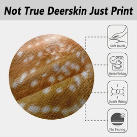 Erosebridal Set of 2 Spotted Deer Throw Pillow Covers 18x18 3D Elk Deer Print Animal Hide Pillow Covers Novelty Wild Animal Skin Fur Wild Safari Cushion Covers Brown (Not Real Deer Skin just Print)