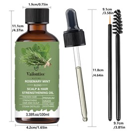 Rosemary Mint Hair Oil for Hair, Eyelash and Eyebrow Growth, Essential Oils for Soothing, Moisturizing & Promotes Healthier Hair Nourish Women's hair Split Ends & Dry Scalp
