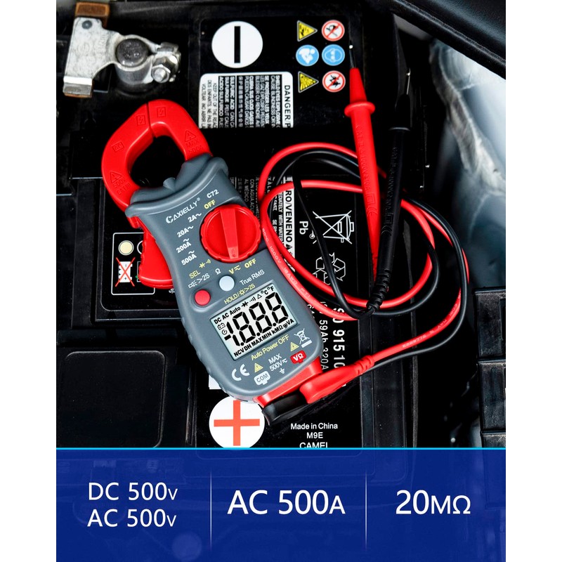CAXIELLY Digital Clamp Meter Multimeter Amp Voltage Tester Auto-ranging with