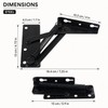2-Pack 80° Steel Spring Lift-Up Hinges for Cabinets & Furniture