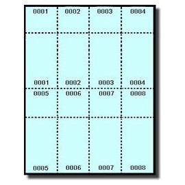 2,000 Label Outfitters® Blue Numbered Printable Raffle Tickets for Inkjet or Laser, Numbered Stub