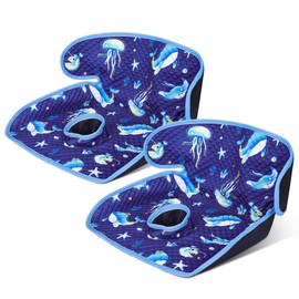 Babenest Carseat Protector Potty Training Liner -Waterproof Car Seat Cover for Baby &Toddler, Dry Piddle Pee Pad with Fun Designs for Strollers & Infant Car Seats(2pcs Whale Blue)