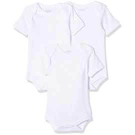 Schnizler Unisex Baby Bodysuit Short Sleeves Pack of 3 Plain Unisex - White (White 1)