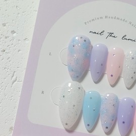 I'll give you the universe  Handmade nail tip - short ballerina / 우주를 줄게  수제네일팁 - 숏발레리나