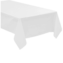QQOUTLET 3 Pack Plastic Tablecloth Rectangle 54" X 108" Premium Disposable Table Cover for Party Birthday Wedding (White)