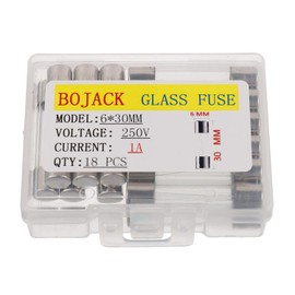 BOJACK 6x30mm 1 A 1 amp 250 V 0.24x1.18 Inch Volt F1AL250V Fast-Blow Glass Fuses(Pack of 18 Pcs)