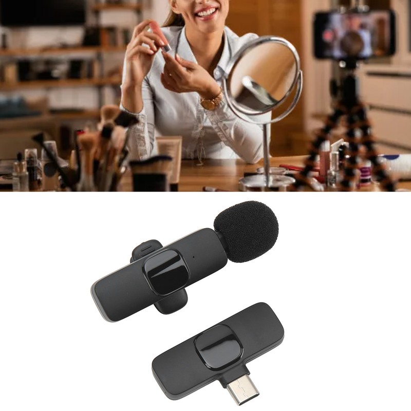 Wireless Lavalier Microphone Intelligent Noise Cut Automatic Pairing Compact Microphone
